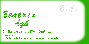 beatrix agh business card